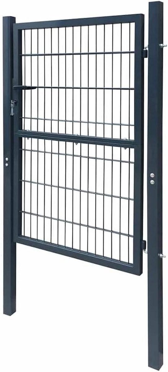 Hekpoort - Tuinpoort - Perceel Afbakenen - Gepoedercoat Staal - 100x180 cm - Antracietgrij