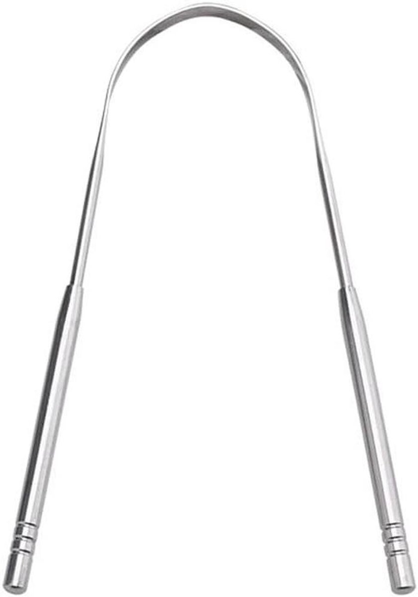Tongschraper Set - Tandheelkundig Gereedschap - Slechte Adem Verwijderen - Comfort Grip Flexibel - 2 Stuks - Zilver