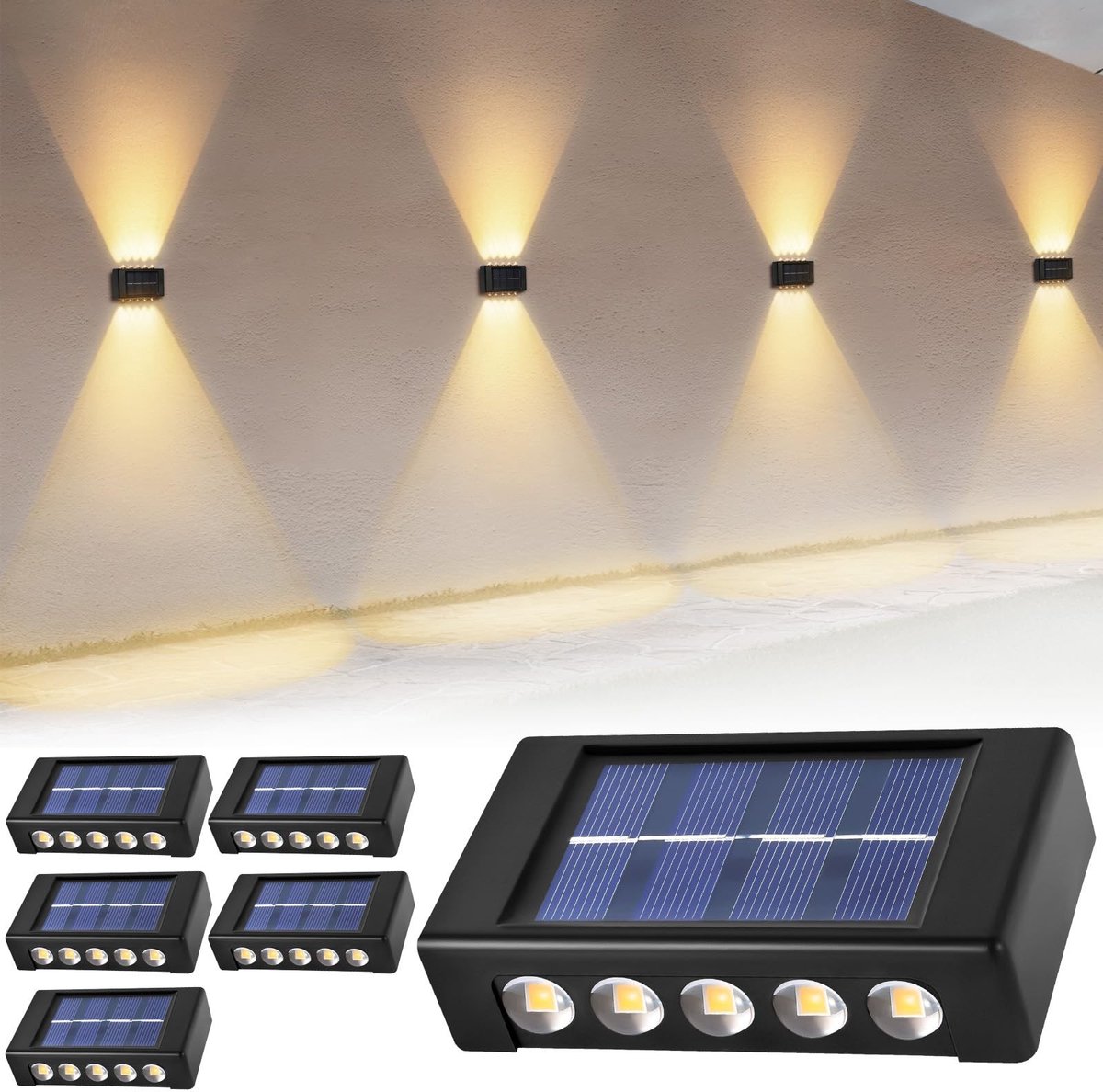 Innovra - 6 Solar Wandlampen IP44 voor Buitenverlichting