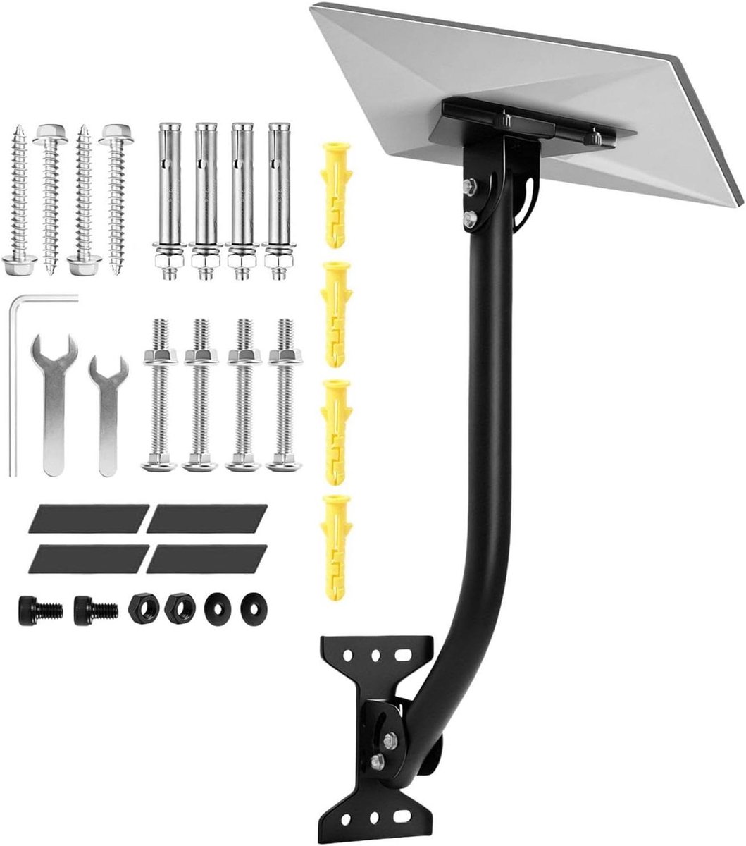 Antenne Montage Pole - Flexibele Hoek Houder - Signaal Ontvangst Optimaliseren - Winddicht Ontwerp - 43 cm Lengte - Zwart
