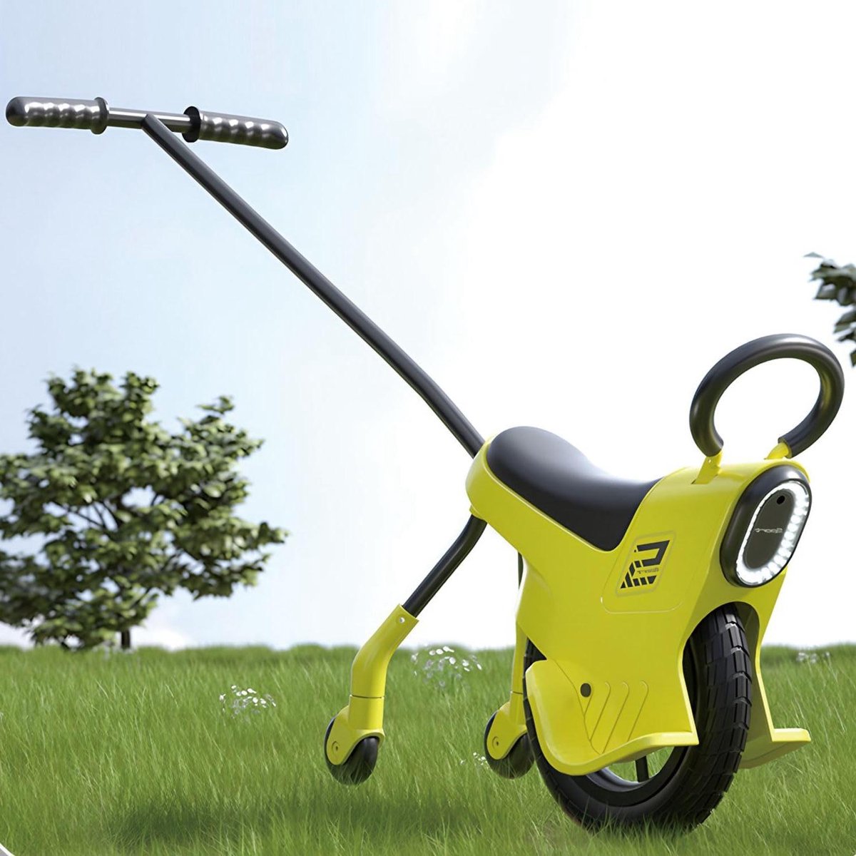 Peuter Loopfiets Driewieler Kind Buiten Spelen Afneembaar Ontwerp 12 inch Geel