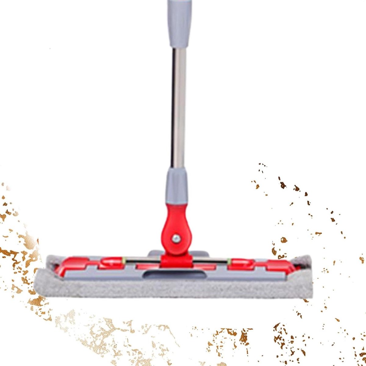 Microvezel Dweil - Vloerreiniger Set - Huishoudelijk Onderhoud - 360 Graden Kop - 7 Pads - Rood