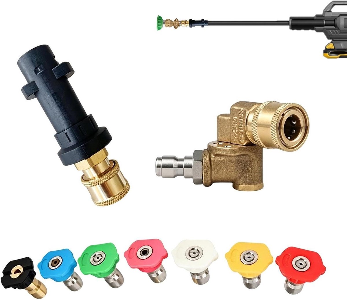 Hogedrukreiniger Tips Set - Spray Fitting Adapter - Krachtig Reinigen - Meerdere Spray Modi