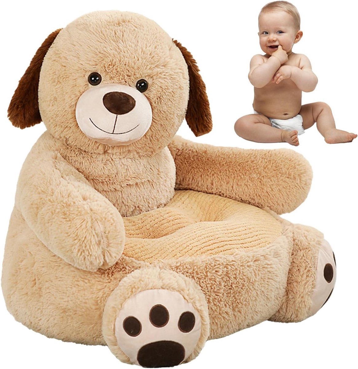 Kinderfauteuil - Zachte zitting - Ontspannen lezen - Dierenvorm - 50 x 50 x 45 cm - Multi