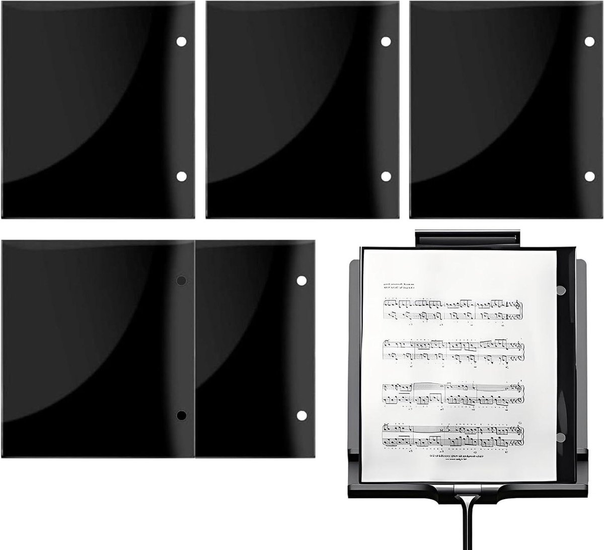 Muziekmap Koor - Bladmuziek Map - Muziek Opslag - Scheurbestendig PVC - A4 Formaat - Zwart