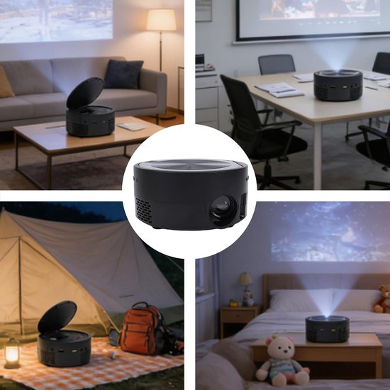 Draagbare Projector - Filmspeler - Thuisbioscoop - Ingebouwde DVD-speler - 20-100 inch - Zwart — afbeelding 3