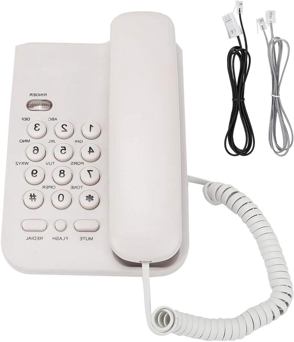 Vaste Telefoon - Bedrade Telefoon - Thuisgebruik Kantoor - Ruisonderdrukking - Muurmontage - Wit