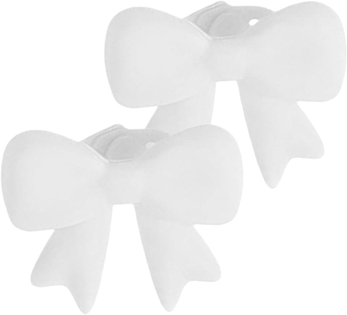 Hoofdtelefoon Accessoires - Decoratie Clips - Stijl Verbeteren - 3D Strik Design - 2 Stuks - Wit