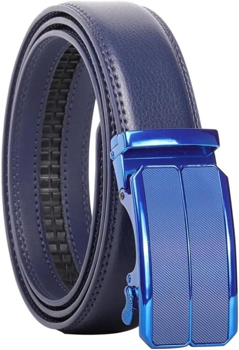 Automatische Gesp Riem - Heren Riem - Zakelijk Gebruik - Verstelbare Pasvorm - 3.5 cm Breed - Blauw