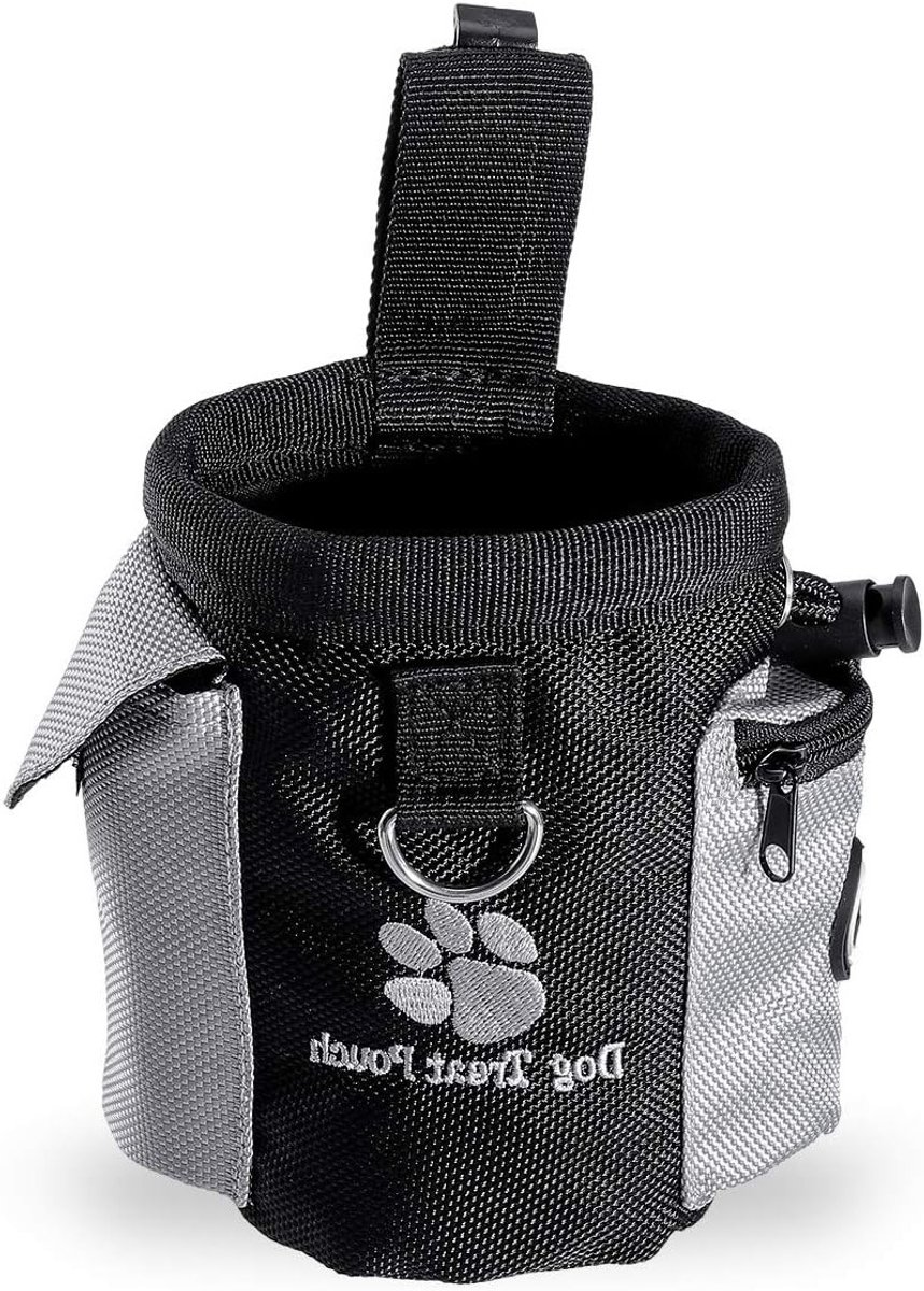 Handfree Hond Voedings- en Trainingszak met Ingebouwde Poepzakdispenser, 12.5 x 8 x 12.5 cm, Ideaal voor Wandelen en Training