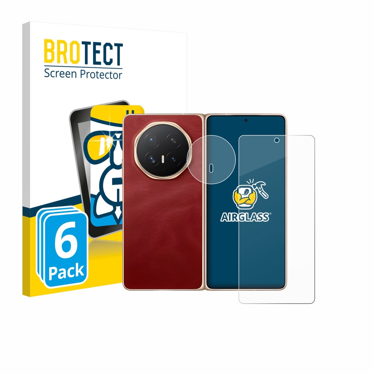 Screenprotector 6 Stuks voor Honor Magic V6 (Voor+Camera) Beschermglas transparant