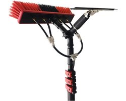 Telescopische Raamwisser - Glasbewassing Set - Snel Ramen Schoonmaken - Watergevoede Reiniging - Tot 10.8 meter - Zilver