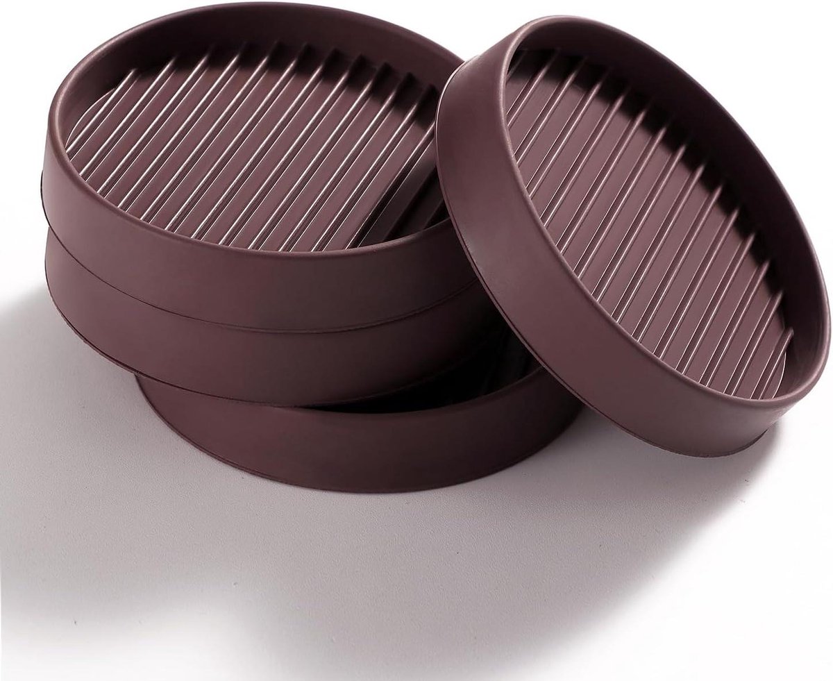 Meubelkussens - Meubelpoten stoppers - Vloeren beschermen - Antislip en geluidsreductie - 7.6cm rond - Bruin