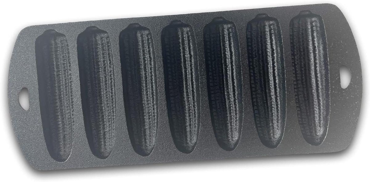 Gietijzeren Cornbread Pan - Bakvorm Rond - Brood Bakken - Diepvriesbestendig - 12 Inch - Zwart