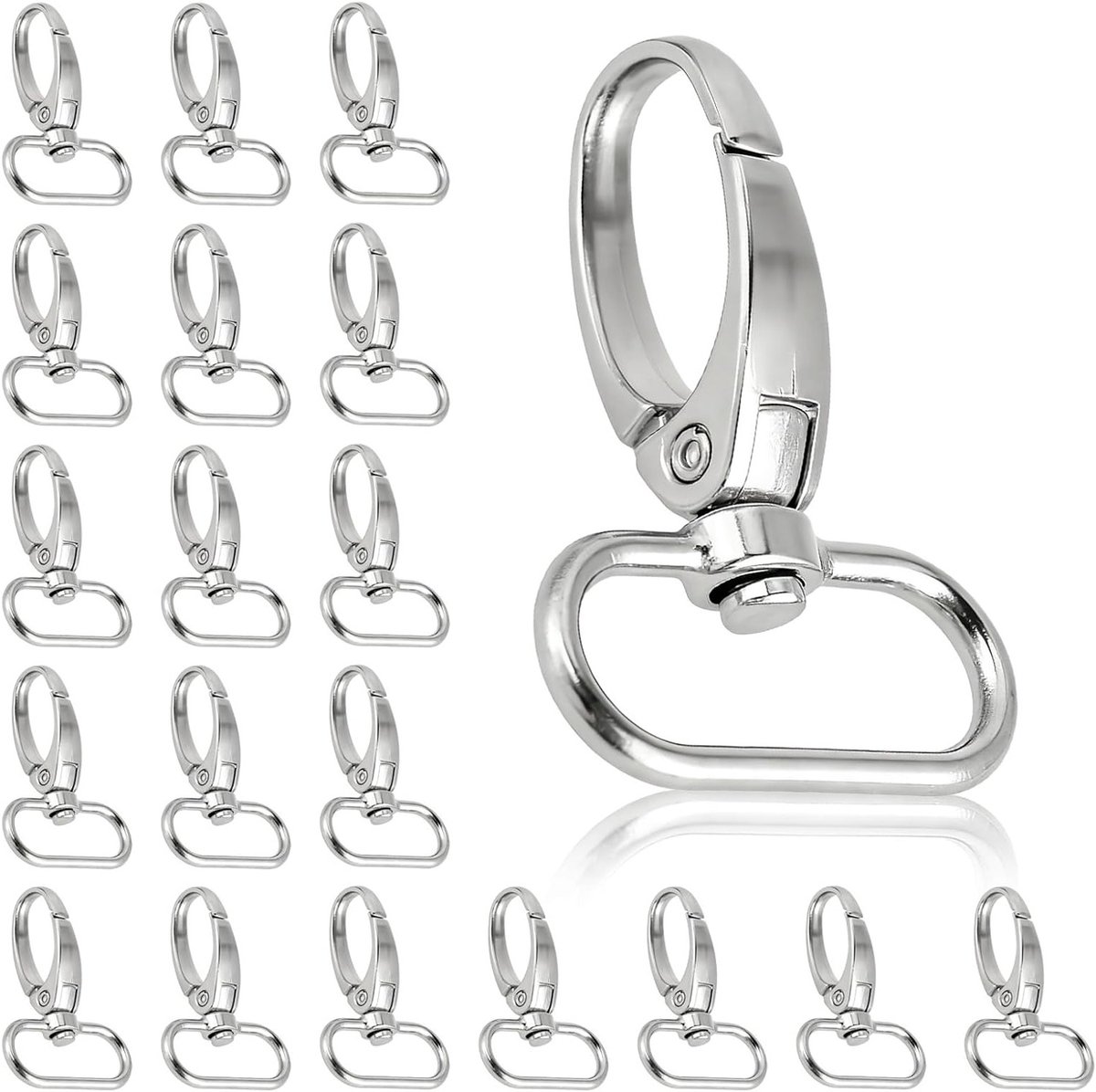 20 Stuks Draaiende Haakringen voor Sleutelhangers, Tasbeugels en Riemgespen (25mm)