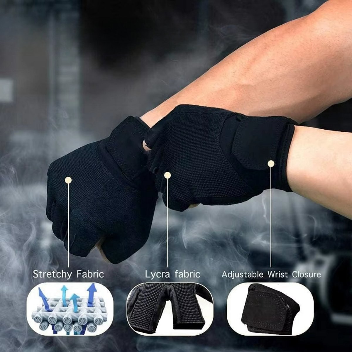 Unisex Sporthandschoenen — Ideaal voor gewichtheffen en fietsen; ook geschikt voor fitness, krachttraining en MMA; ademend, comfortabel en nauwsluitend (Maat XL, Zwart) — cadeau in Sport & Outdoor - foto 7