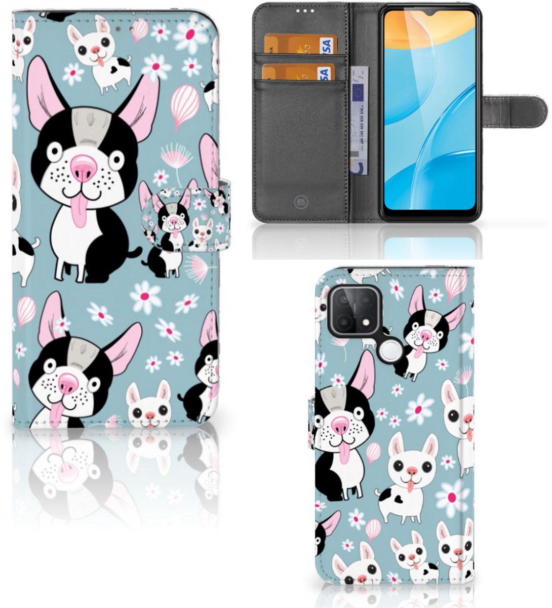OPPO A15 Telefoonhoesje met Pasjes Hondjes