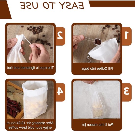 30 Stuks Kruidentassen 25 x 15 cm voor Koken, Herbruikbare Kruidenzeef, Specerijen en Thee Filter — afbeelding 4