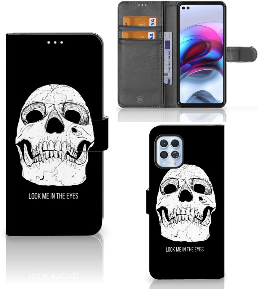 Telefoonhoesje met Naam Motorola Moto G100 Skull Eyes