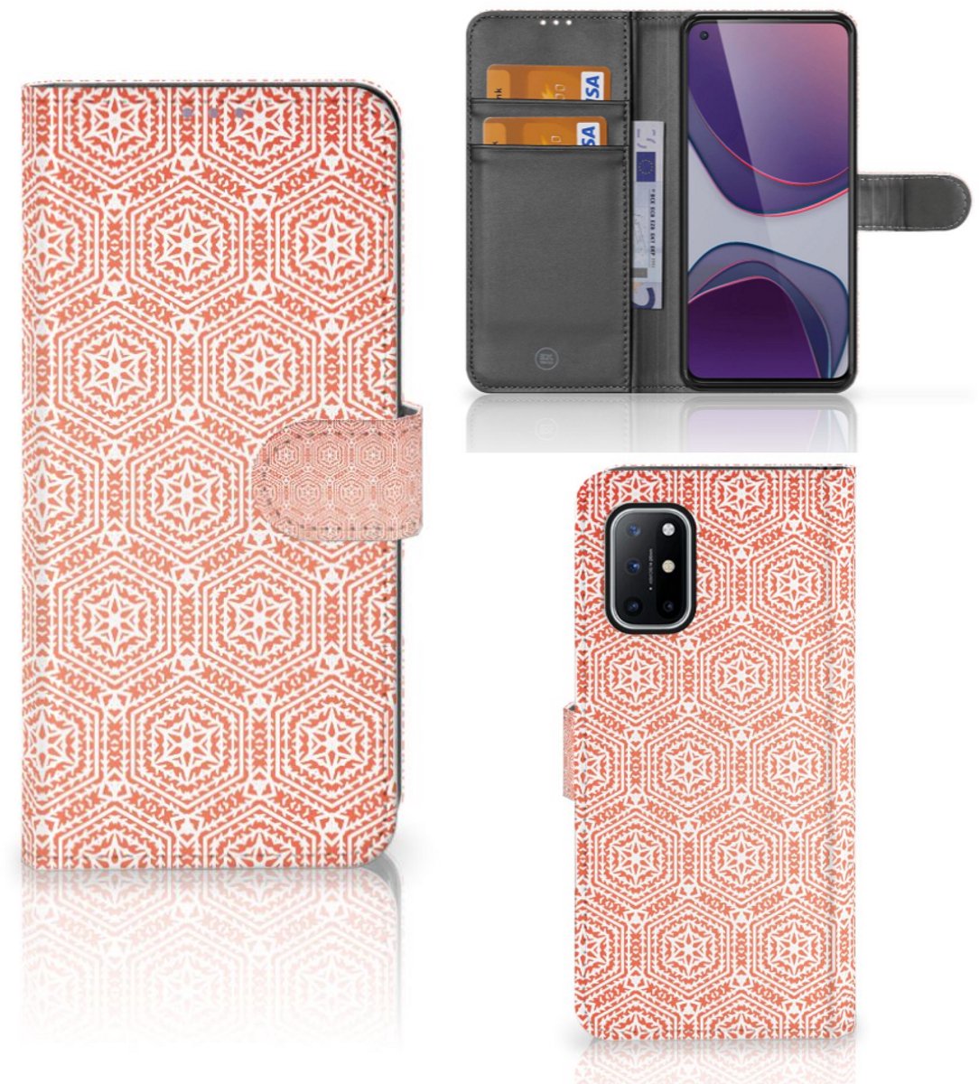 Boekhoesje voor OnePlus 8T Telefoon Hoesje Pattern Orange
