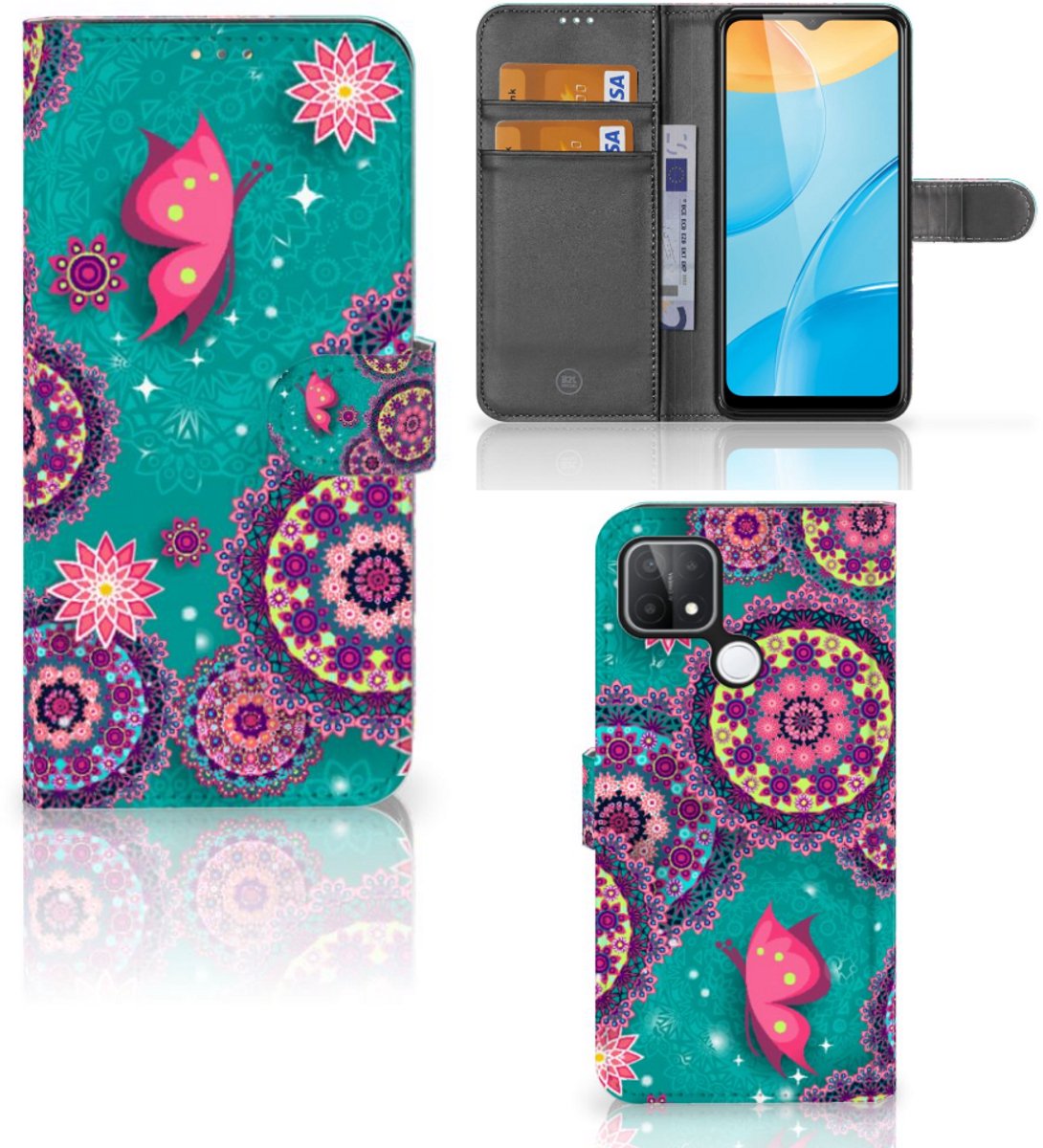 OPPO A15 Hoesje Cirkels en Vlinders