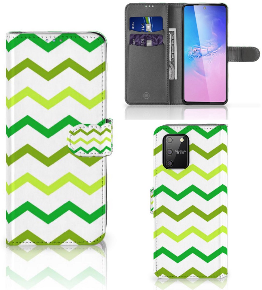 Samsung S10 Lite Telefoon Hoesje Zigzag Groen