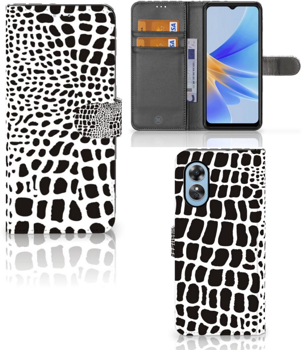 OPPO A17 Telefoonhoesje met Pasjes Slangenprint