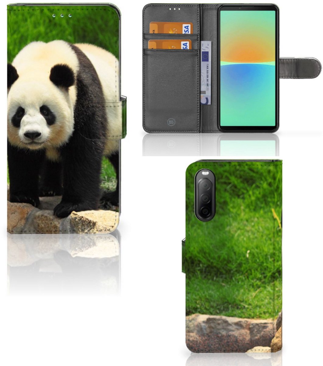 Sony Xperia 10 IV Telefoonhoesje met Pasjes Panda