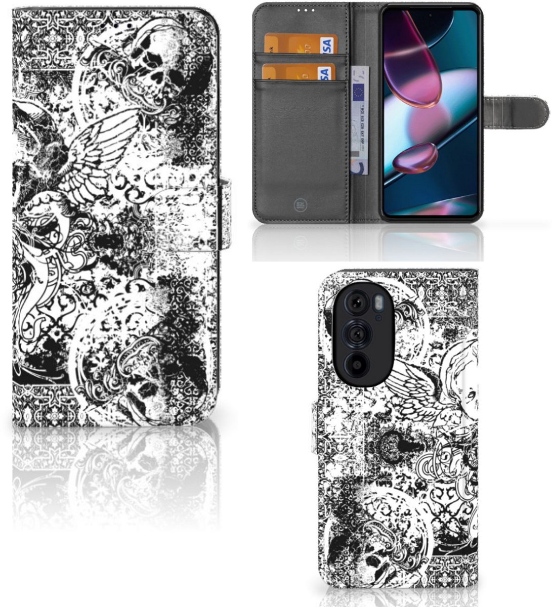 Telefoonhoesje met Naam Motorola Edge 30 Pro Skulls Angel