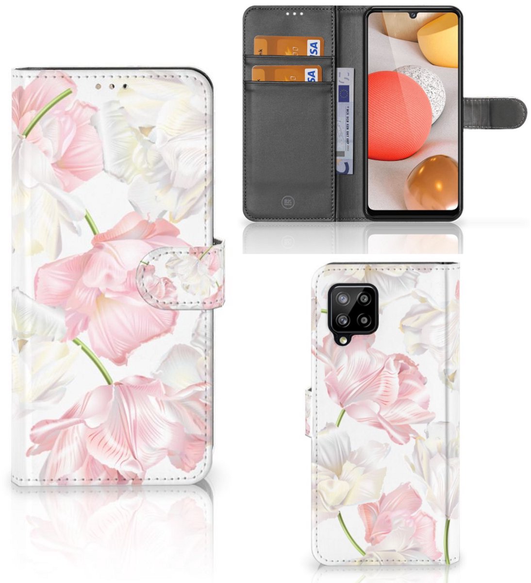 Book Case voor Samsung Galaxy A42 5G Hoesje Lovely Flowers