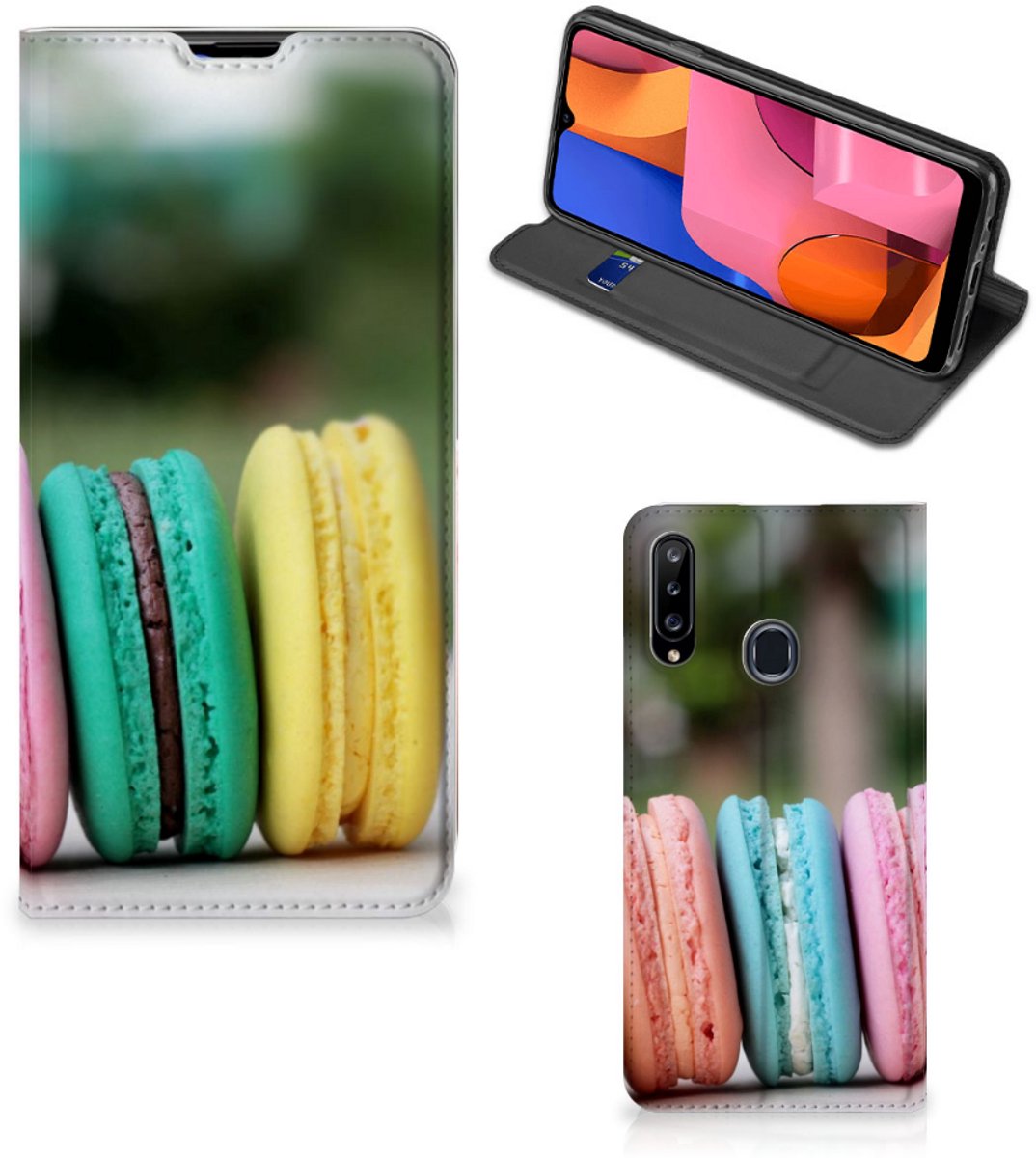 Standcase Hoesje voor Samsung Galaxy A20s Flip Style Cover Macarons