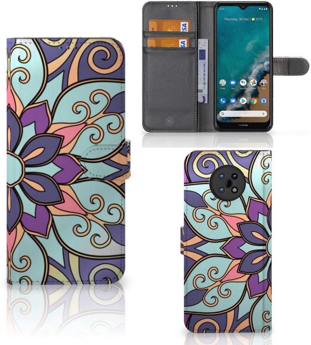 Nokia G50 Hoesje Purple Flower