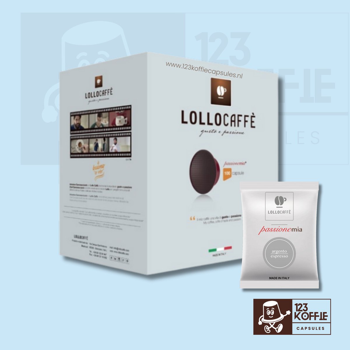 Lollo Miscela Argento capsules A Modo Mio – 100 stuks milde espresso