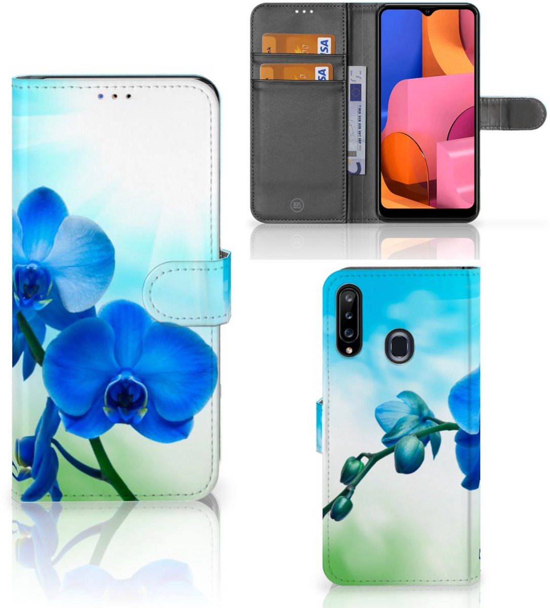Samsung Galaxy A20s Hoesje Orchidee Blauw - Cadeau voor je Moeder