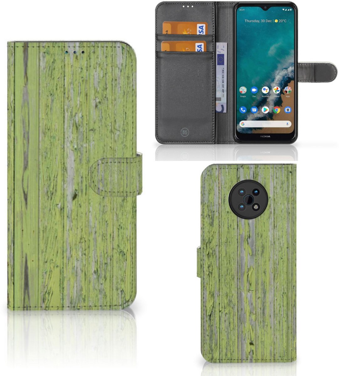 Nokia G50 Book Style Case Green Wood