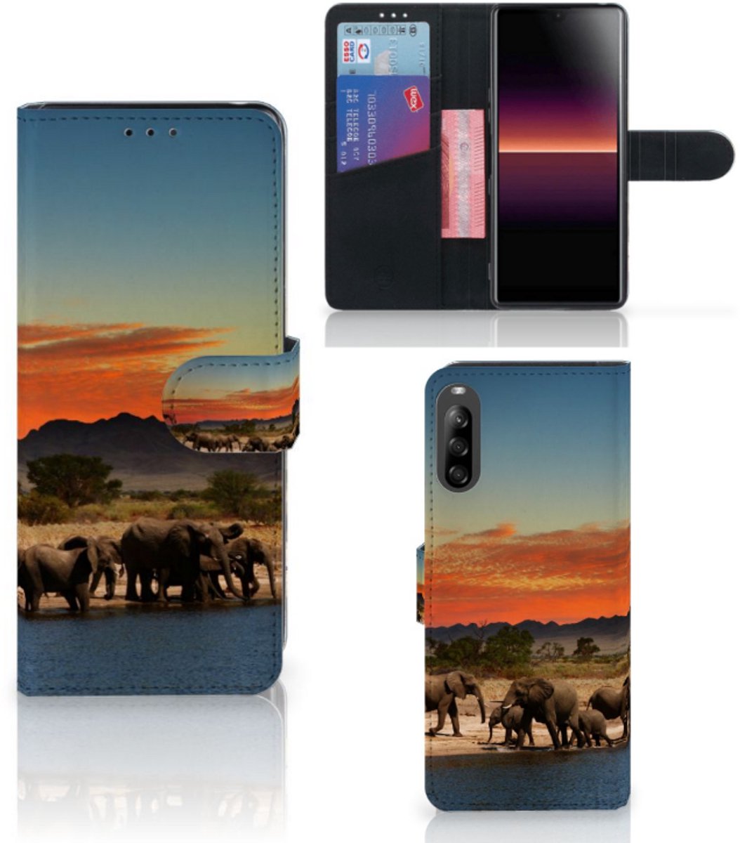 Sony Xperia L4 Telefoonhoesje met Pasjes Olifanten