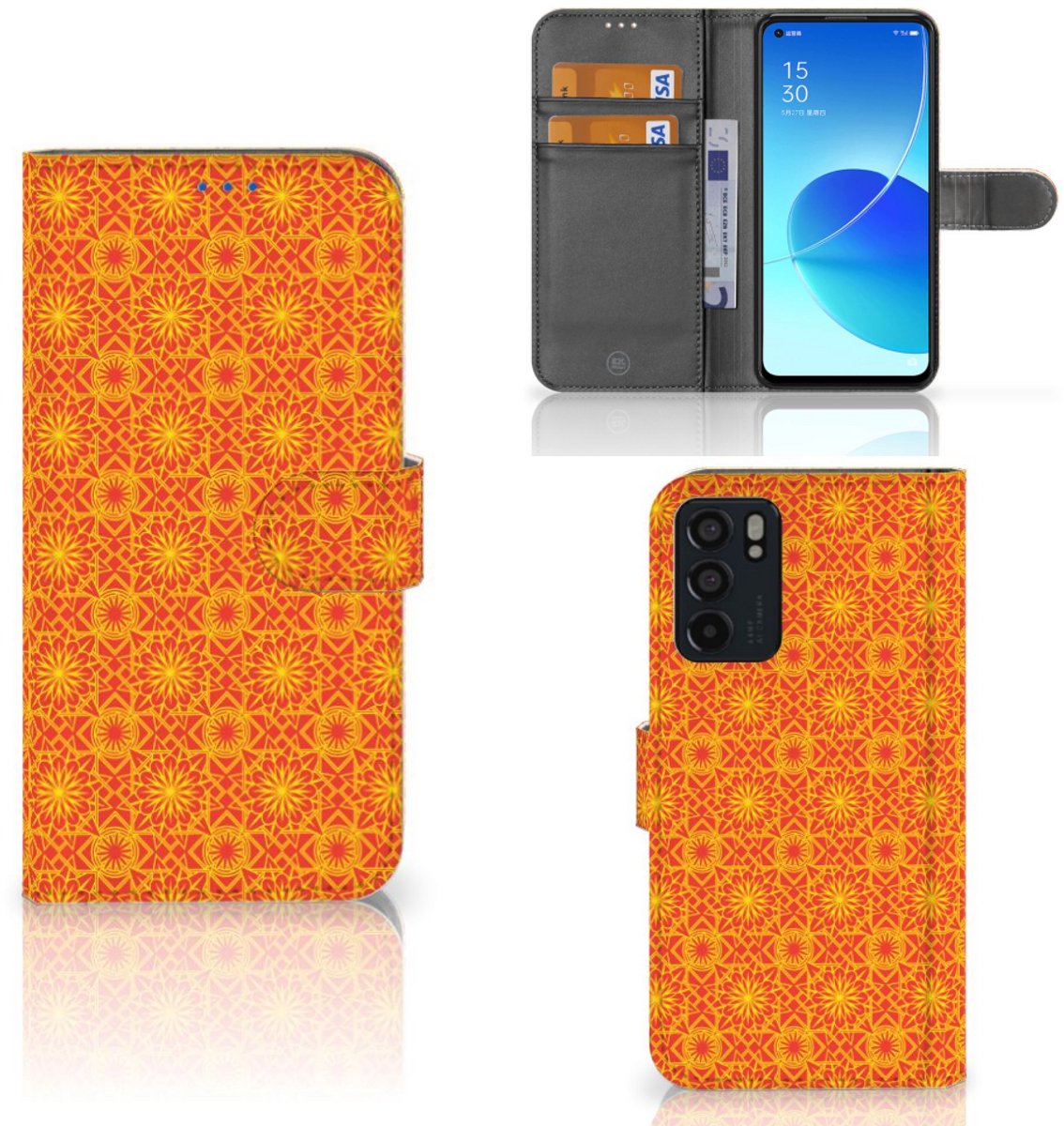 OPPO Reno6 5G Telefoon Hoesje Batik Oranje