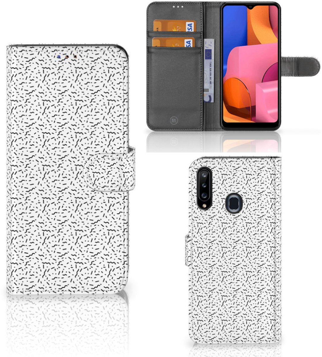 Samsung Galaxy A20s Telefoon Hoesje Stripes Dots