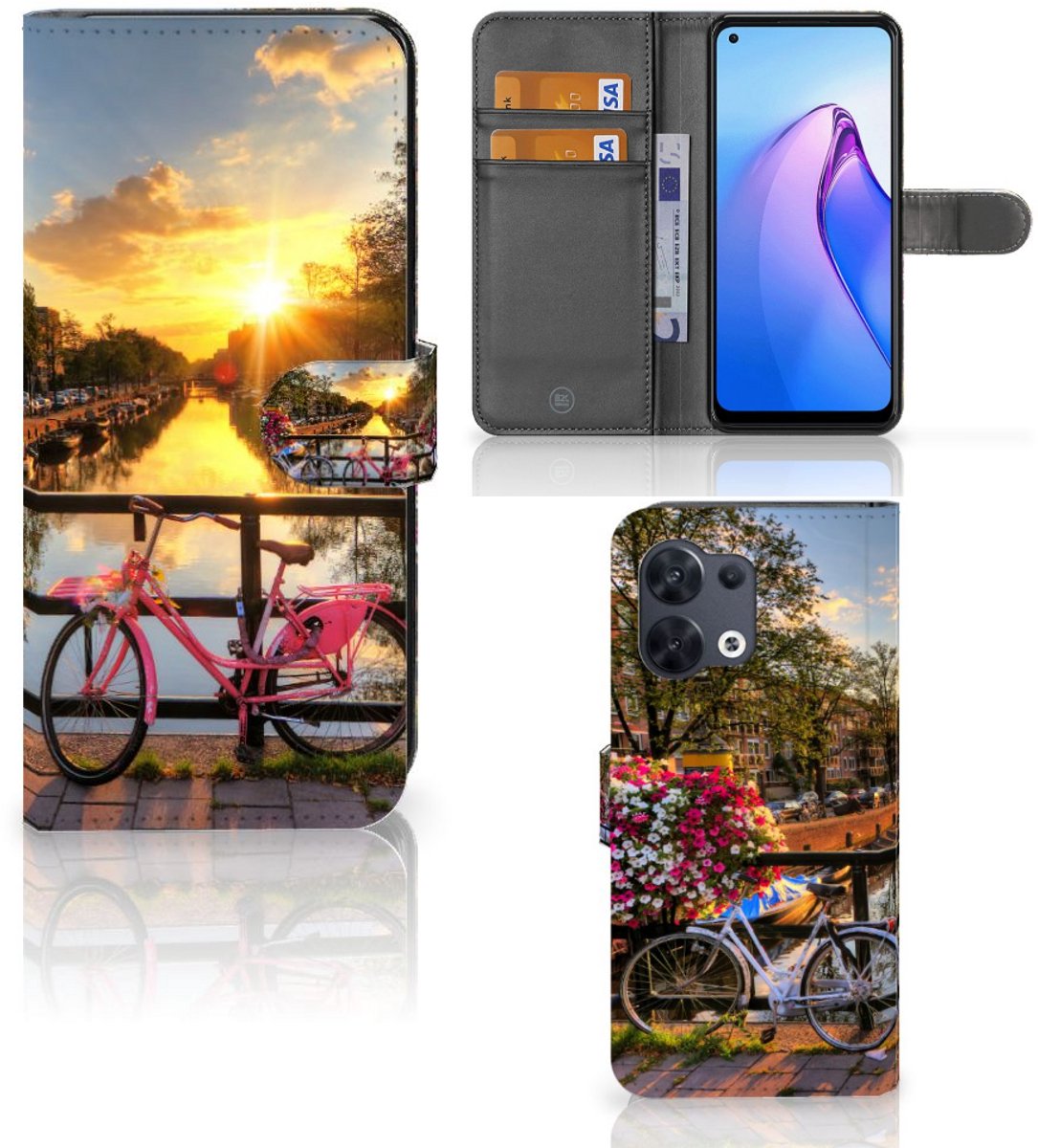 OPPO Reno8 Flip Cover Amsterdamse Grachten