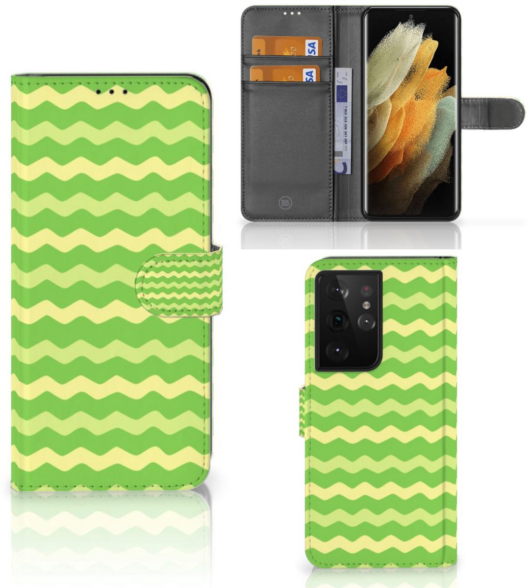 Samsung Galaxy S21 Ultra Telefoon Hoesje Waves Green