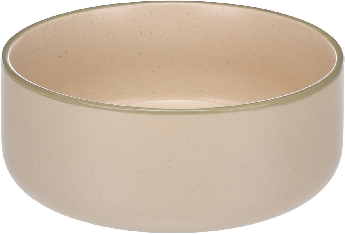 Keramische hondenbak – grote keramische hondenbak – 1,5 l – vaatwasserbestendig – rond beige – Flamingo