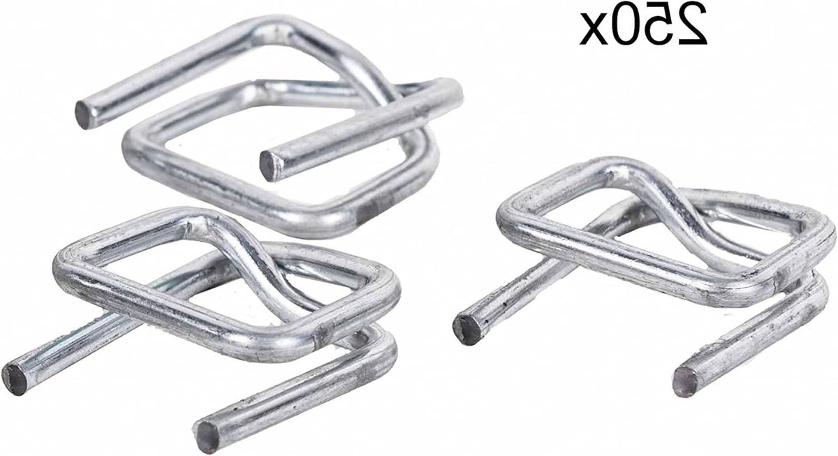 Metalen Gespen - Omsnoeringsklemmen Bandklemmen - Pakketten Zekeren - Torsiebestendig Staal - 19 mm 250 stuks - Zilver