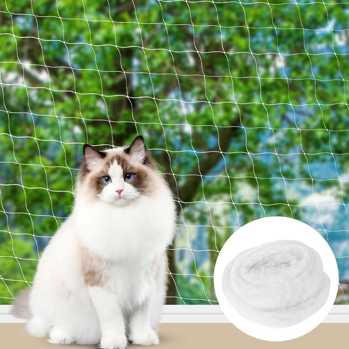Kattennet Balkon - Veiligheidsnet Huisdier - Katten Veilig Houden - Transparant Uitzicht - 3 x 7 m - Transparant