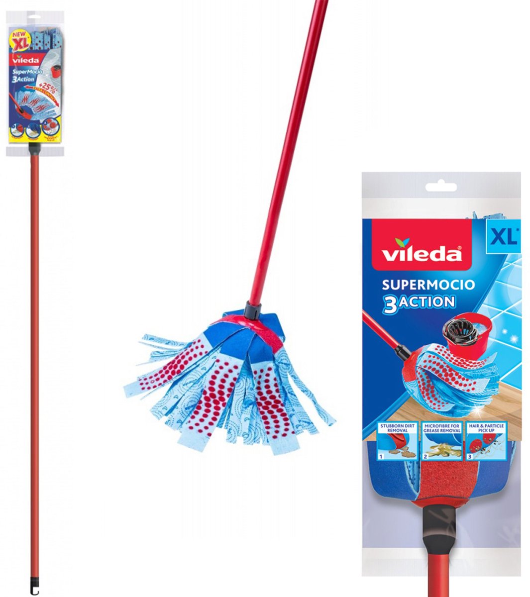 Vileda Super Mocio 3D Mop en Steel