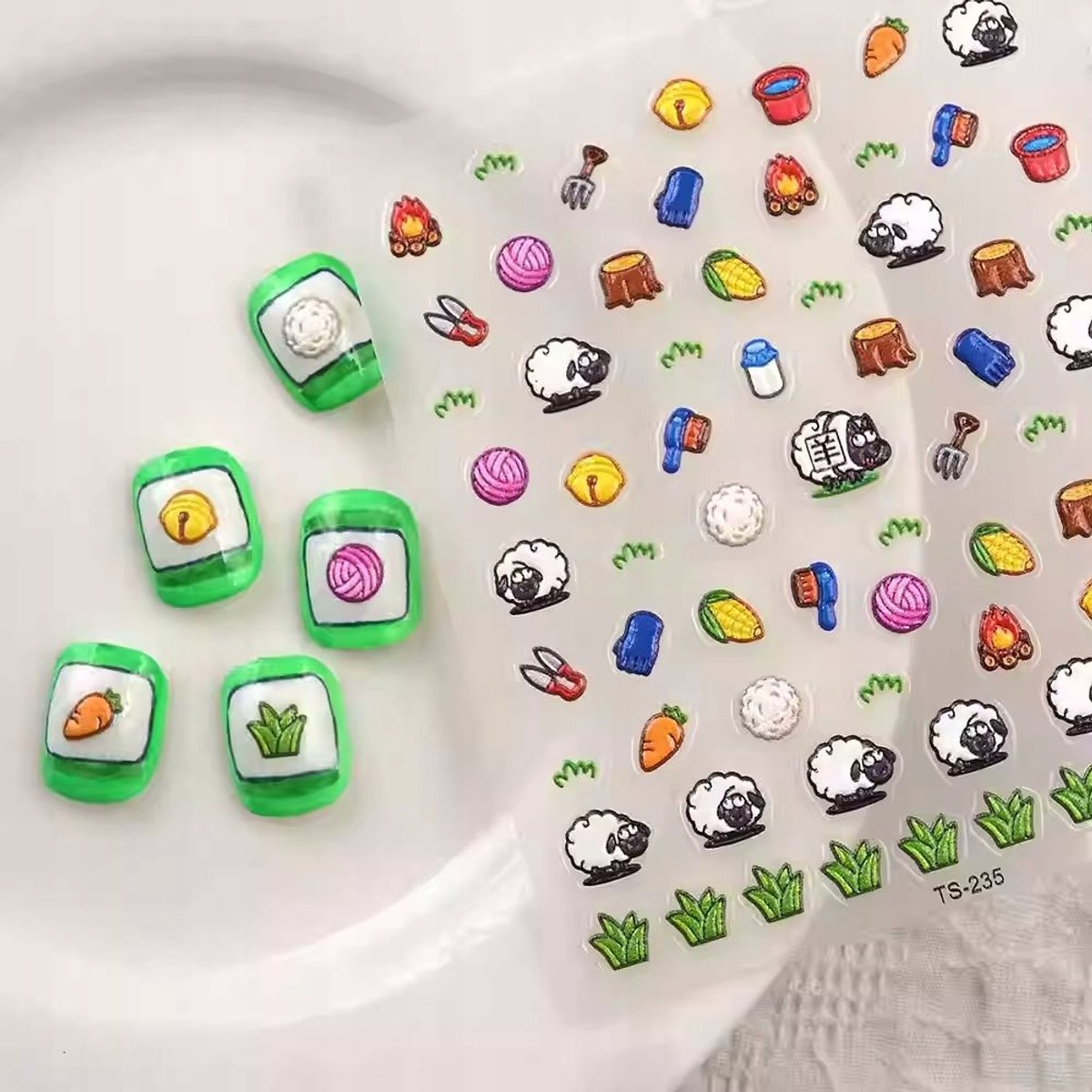 Frezarkowo - 3D Nagelstickers - Samoprzylepne - Owca - 1 stuk