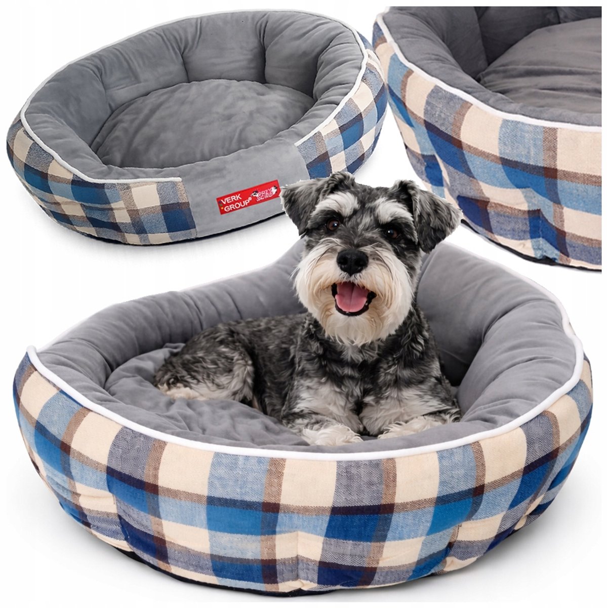 Przyjaciele - Rond Bed - Zacht - Blauw - Medium