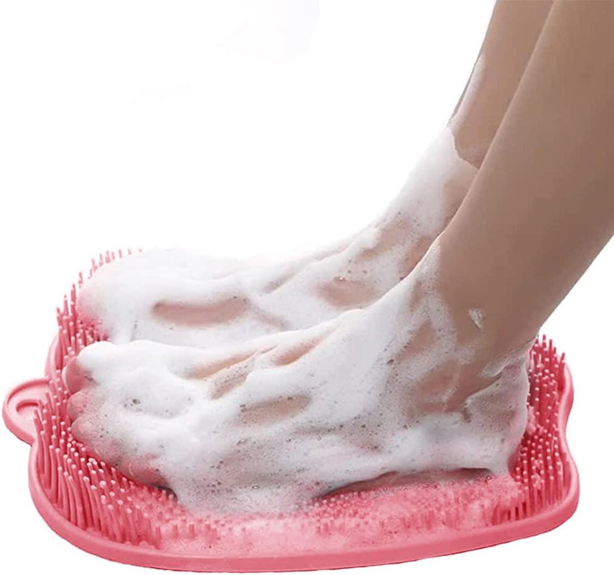 Douche Voet Massager - Voet Scrub Mat - Voeten Reinigen - Antislip Zuignappen - 28 x 24 cm - Roze