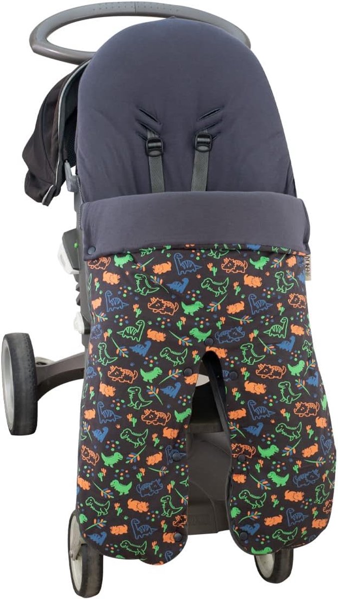 Kinderwagen Voetzak - Wandelwagenzak Babydeken - Comfortabele Wandelingen - Oeko-tex Gecertificeerd - 110 x 48 cm - Happy Dino — afbeelding 4
