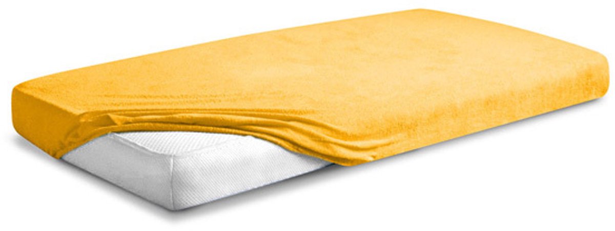 Matex Premium Serie - Frotte Hoeslaken - 150/160x190/200 cm - Geel - OEKO-TEX