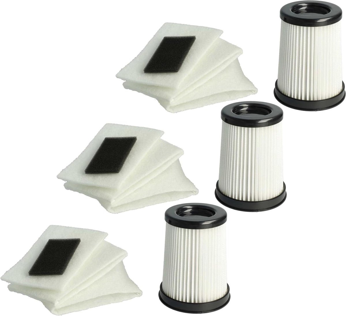 Stofzuigerfilter Set - Filters Stofzuigeronderdelen - Stofvrij Huis - 15 Delige Kit - 10.5x8.1x0.5 cm - Wit